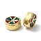 Rack Plating Brass Enamel Beads, Long-Lasting Plated, Cadmium Free & Lead Free, Wheel, Real 18K Gold Plated, 7.5x3.5mm, Hole: 1.5mm