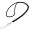 Zinc Alloy Resin Universal Cell Phone Strap Crossbody Neck Strap Phone Charms, with PVC Plastic Phone Tether Tab for Phones Full Coverage Case, Black, 1260x6mm