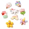 Opaque Resin Decoden Cabochons, Flower/Cake/Rainbow/Pony/Windmill, Mixed Shapes, Mixed Color, 16~24x16~27x8mm