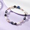 Natural Cultured Freshwater Pearl & Lava Rock Beads Stretch Bracelets for Women, Potato, with Electroplate Non-magnetic Synthetic Hematite Beads, Beads: 7mm/8~9x7x6~7mm, Inner Diameter: 2-1/4 inch(5.8cm)