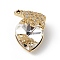 Real 18K Gold Plated Rack Plating Brass Micro Pave Clear Cubic Zirconia Pendants, with Glass, Long-Lasting Plated, Cadmium Free & Lead Free, White Bear & Heart Charm, Clear, 17x13x9mm, Hole: 4x1.5mm