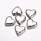 CCB Plastic Beads, for Name Bracelets & Jewelry Making, Heart, Platinum, 19x20x5mm, Hole: 1.5mm