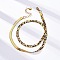 304 Stainless Steel Leopard Print Flat Snake Chain Necklaces for Women, Ion Plating(IP), Golden, 15.75 inch(40cm)