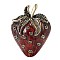 Strawberry Enamel Pins, Alloy Brooches for Backpack Clothes, Brown, 45x33mm
