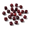 Opaque Acrylic Beads, Imitation Gemstone, Cube, Two Tone, Dark Red, 17x15.5x15.5mm, Hole: 3mm