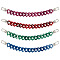 8Pcs 4 Colors Acrylic Boot Strap Chains, with Alloy Swivel Clasps, Heart, Mixed Color, 250mm, 2pcs/color