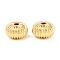 Brass Beads, Corrugated Rondelle, Rack Plating, Long-Lasting Plated, Lead Free & Cadmium Free, Real 18K Gold Plated, 11x7mm, Hole: 2.3mm