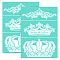 Self-Adhesive Silk Screen Printing Stencil, for Painting on Wood, DIY Decoration T-Shirt Fabric, Turquoise, Crown Pattern, 19.5x14cm