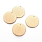 Ion Plating(IP) 304 Stainless Steel Pendants, Blank Stamping Tag, Flat Round, Golden, 25x1mm, Hole: 1.4mm