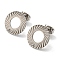 Non-Tarnish 201 Stainless Steel Stud Earrings Finding, with 304 Stainless Steel Pins, Donut, Stainless Steel Color, 13mm, Hole: 1.2mm, Pin: 0.8mm