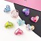 Transparent Crackle Acrylic Beads, UV Plating Iridescent Beads, Heart, Faceted, Mixed Color, 27.7x34.5x18mm, Hole: 3.5mm