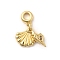 Brass Pave Clear Cubic Zirconia Conch Shell Shape European Dangle Charms, Large Hole Pendants, Long-Lasting Plated, Rack Plating, Cadmium Free & Lead Free, Golden, 25mm, Hole: 3.8mm