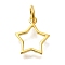 925 Sterling Silver Star Outline Charms, with Jump Rings & 925 Stamp, Golden, 11x10x1mm, Hole: 3mm