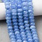 Natural White Jade Beads Strands, Dyed, Smooth Rondelle, Cornflower Blue, 8x5mm, Hole: 1mm, about 73~76pcs/strand, 14.57~15.16''(37~38.5cm)