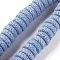Natural Lava Rock Beads Strands, Dyed, Flat Round/Disc, Cornflower Blue, 15~16x5~6mm, Hole: 2mm, about 34 pcs/Strand, 7.80''(19.8 cm)