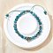 Brass Beaded Bracelets, with Cubic Zirconia and Natural Apatite, Cadmium Free & Lead Free, Rack Plating, Platinum, Inner Diameter: 2~3-1/4 inch(5.2~8.3cm)