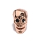 Brass Beads, Skull, Rose Gold, 12x7x9mm, Hole: 2mm