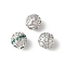 Brass Micro Pave Cubic Zirconia Beads, Round, Rack Plating, Lasting Plated, Cadmium Free & Lead Free, Mixed Color, 7.5x8mm, Hole: 1.8mm