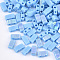Electroplate Opaque Glass Seed Beads, 2-Hole, Rectangle, Light Sky Blue, 4.5~5.5x2x2~2.5mm, Hole: 0.5~0.8mm