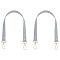 Imitation Leather Bag Handles, with Alloy Swivel Clasp, Gray, 450x18.5x3mm