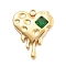 304 Stainless Steel Rhinestone Pendants, PVD Vacuum Plating, Heart, Real 18K Gold Plated, 17x13.5x3mm, Hole: 1.2mm
