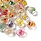 Transparent Resin Beads, with Dried Flower and Gold Foil, Heart, 18x22.5x15mm, Hole: 2mm