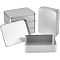 OLYCRAFT 5PCS Metal Empty Tins Rectangle Airtight Metal Storage Tin Home Organizer with Lids for Small Items Storage - (15.3cm x 11.2cm x 4cm)