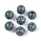 Bohemian Style Printed Schima Wood Beads, Round, Steel Blue, 14.2~15x16~16.5mm, Hole: 3.7~4.3mm