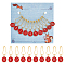 NBEADS 10 Pcs Number 0-9 Stitch Markers, Alloy Enamel Crochet Stitch Marker Charms Locking Stitch Marker with Gourd Pins for Knitting Weaving Sewing Jewelry Making, Red