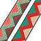 Nylon Jacquard Ribbons, Tyrolean Ribbon, Wave Pattern, Red, 1 inch(25mm)
