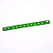 Kids Silicone Cord Bracelets, with Platinum Plated Iron Findings, Green, 7-1/8 inch(18cm), 15x2.5mm, Hole: 6mm