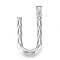 Tarnish Resistant 304 Stainless Steel Pendants, Bamboo Shaped Letter, Stainless Steel Color, Letter.U, 48x26x6mm, Hole: 5x8mm