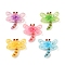 Resin Cabochons, Dragonfly, with Glitter, Mixed Color, 25x28x7mm