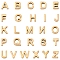 304 Stainless Steel Charms, Alphabet, Real 18K Gold Plated, 9~10x2~11.5x3mm, Hole: 1.4~1.6mm