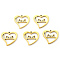 PVD Vacuum Plating 304 Stainless Steel Charms, Laser Cut, Heart with Word Love, for Valentine's Day, Real 18K Gold Plated, 15x15x1mm, Hole: 1.4mm
