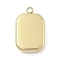 316 Surgical Stainless Steel Pendants, Real 18K Gold Plated, Rectangle, 15.5x9.5x4mm, Hole: 1.4mm