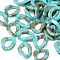 Opaque Acrylic Linking Rings, Quick Link Connectors, For Jewelry Curb Chains Making, Imitation Gemstone Style, Twist, Dark Turquoise, 13.5x10x2.5mm, Inner Diameter: 8x4mm