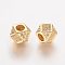 Brass Micro Pave Cubic Zirconia Beads, Rhombus, Golden, 7x7x7mm, Hole: 3.5mm