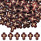 80Pcs Natural Wood Beads, Dyed, Cross, Saddle Brown, 16.5~17x12.5~13x5mm, Hole: 1.6~2mm