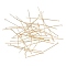 Iron Flat Head Pins, Light Gold, 40x0.6mm, 22 Gauge, about 3000pcs/500g, Head: 1.5mm