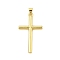 Rack Plating Brass Pendants, Long-Lasting Plated, Lead Free & Cadmium Free, Cross, Real 18K Gold Plated, 36x21x3mm, Hole: 3.5x5mm