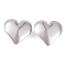 Non-Tarnish 304 Stainless Steel Stud Earrings for Women, Heart, Stainless Steel Color, 36x36mm