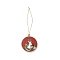 Christmas Theme Acrylic Pendant Decoration, Nylon Cord Hanging Decoration, Flat Round, Deer, 190~205mm