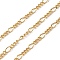Brass Figaro Chains, Lead Free & Cadmium Free, Rack Plating, Long-Lasting Plated, with Spool, Soldered, Real 18K Gold Plated, 5.7x3x0.5mm and 3x2.5x0.5mm
