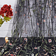 Gorgecraft 幅 60.24 インチの花柄刺繍レース生地カラフルな花刺繍レーストリム生地黒メッシュアップリケパーティードレススカート衣類 diy 縫製装飾工芸品 OCOR-GF0001-92B-4