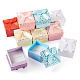12 шт. 6-цветные картонные подарочные коробки для хранения колец с бантом CON-TA0001-28-2