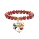 Bracelet extensible en jaspe rouge naturel BJEW-JB08747-05-1