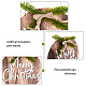Gorgecraft木製ペンダントデコレーション  地中海スタイル  メリークリスマスとフラットラウンド  バリーウッド  46cm AJEW-GF0002-33-3