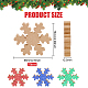 BENECREAT 10Pcs Wooden Snowflake Cutouts AJEW-BC0002-06B-2