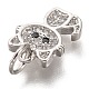 Brass Micro Pave Clear Cubic Zirconia Charms ZIRC-C020-38P-3